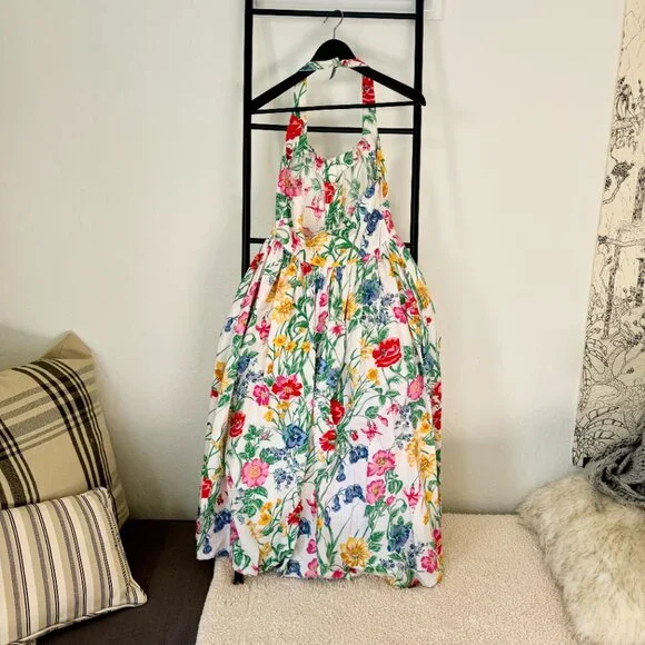 Vintage Floral Halter Sundress Size 4 Petite - Picture 3 of 9